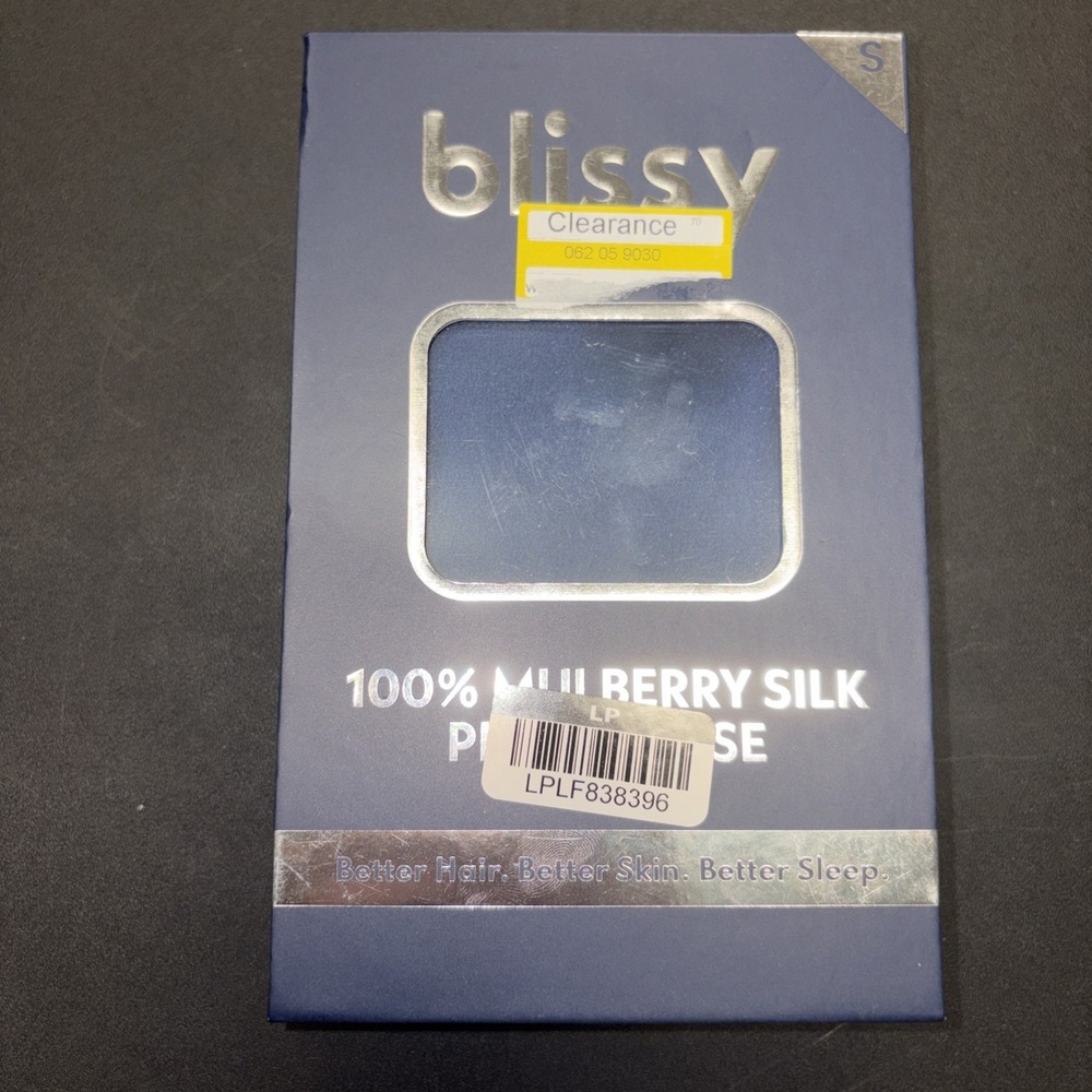 Blissy Standard 100% Mulberry Silk Pillowcase Navy Blue 20708